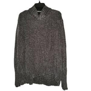 Pleione Pullover Marble Grey Sweater Size LaRGeTurtle neck Long Sleeve NEW cozy